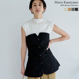 【TIME SALE！ 2984円～4/30まで】M/Lサイズ [神山まりあさん着用][2024SS COLLECTION]ライトツイルベアボタンコンパクトビスチェ レディース 春 夏 / トップス ベスト ビスチェ