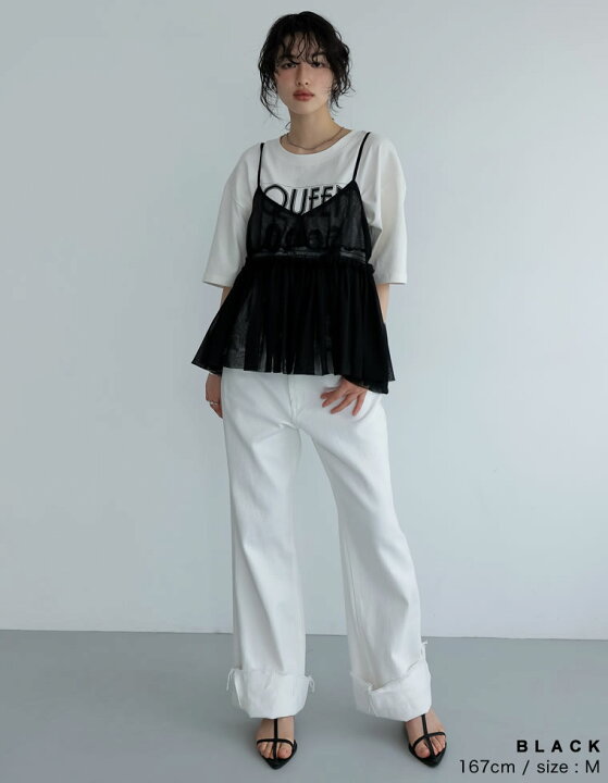 楽天市場】M/Lサイズ [2024SS COLLECTION]チュールギャザー 