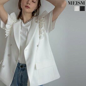 【TIME SALE 20%OFF→6398円】M/Lサイズ [2024SS COLLECTION][MEISM by Re:EDIT]肩フリルダブルボタンテーラードジャケット レディース 春 夏 / ジャケット テーラードジャケット セレモニー セットアップ