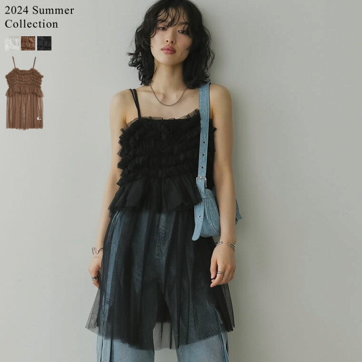 楽天市場】【SPRING FAIR】 チュールフリルキャミチュニック 