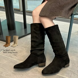 【クリスマスフェア！2BUY20%OFFクーポンで最大5399円】[大きいサイズ有]インヒールスタックヒールロングブーツ レディース 春 夏 春夏 リエディ シューズ ブーツ ロングブーツ インヒール スタックヒール 靴 秋冬