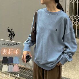 【全品MAX20%OFF】【クーポン×FAIRで3,391円】M/L/XLサイズ [U.S. POLO ASSN.][別注]ワンポイント刺繍ピーチ裏起毛スウェット レディース 春 夏 春夏 リエディ トップス スウェット ワンポイント 刺繍 長袖 裏起毛 パーカー トレーナー U.S. POLO ASSN. オーバーサイズ