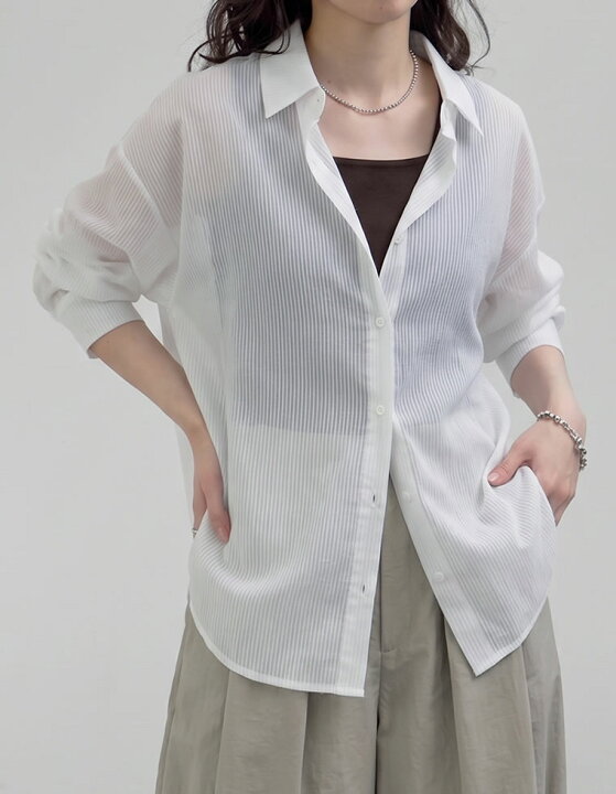 楽天市場】【限定！15%OFFクーポンで4249円】ストライプシアーシャツ 