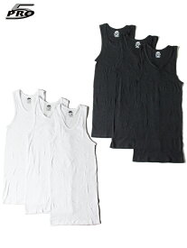 【インポート】PRO5 USA 3Pack Comfort Fit A-Shirts white / black プロファイブ Aシャツ タンクトップ ホワイト ブラック