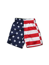 キッズサイズ【インポート】スイムショーツ 水着 ハーフパンツ 星条旗 インナー付き USA FLAG SWIM SHORTS