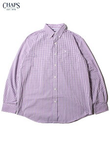 �y�C���|�[�g�zCHAPS CHECK L/S SHIRTS meadow violet multi �`���b�v�X �����O�X���[�u �V���c ���� �o�C�I���b�g �p�[�v�� �z���C�g
