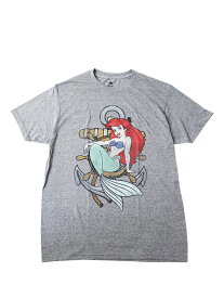 【インポート】DISNEY Little Mermaid リトルマーメイド TEE gray 半袖Tシャツ グレー ロゴ