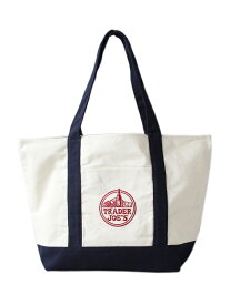 【US買い付け品】TRADER JOE'S Reusable CottonTote Bag natural / navy トレーダージョーズ キャンバストートバッグ ナチュラル