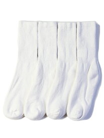 【インポート】PLANE SOCKS PLUS 4P Hi Crew Socks 10-13 white 無地 ハイクルーソックス 靴下 白 ホワイト