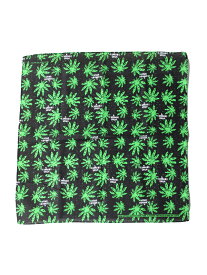 【メール便対応 2点まで】【US買い付け正規品】KAISER Leaf Pattern SCARF BANDANA black greeni スカーフ バンダナ コットン ブラック グリーン