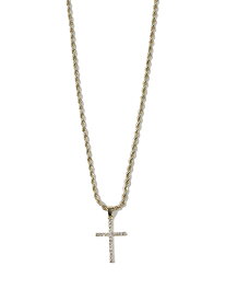 メール便対応【US買い付け品】GOLD ROPE CHAIN NECKLACE CROSE TOP メッキ ゴールド ネックレス チェーン クロス トップ (TYPE A)