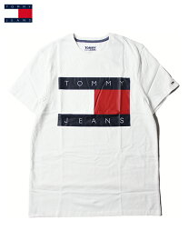 【インポート】TOMMY JEANS FLAG LOGO SHORT SLEEVE TEE SHIRTS white トミー ジーンズ トミーフィルフィガー フラッグ ロゴ Tシャツ ホワイト