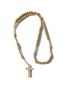 y[֑ΉizyC|[gzEbh UI lbNX \ i` x[W WOOD ROSARY ROSARIO NECKLACE natural