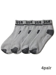 �y�C���|�[�g�zUSA �V���[�g�\�b�N�X �C�� 4���g �p�C�� �O���[ �X�|�[�c�\�b�N�X 4PAIR SHORTSOCKS SOX gray