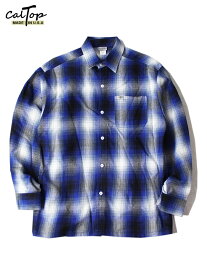 【インポート】Cal Top OMBRE CHECK LONG SLEEVE SHIRT royal/white キャルトップ オンブレ チェック ロングスリーブ シャツ ロイヤルブルー/ホワイト