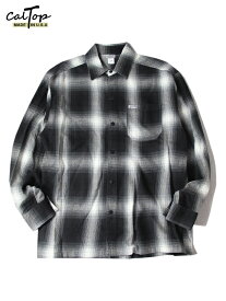 【インポート】Cal Top OMBRE CHECK LONG SLEEVE SHIRT black/ivory キャルトップ オンブレ チェック ロングスリーブ シャツ ブラック/アイボリー