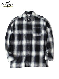 【インポート】Cal Top OMBRE CHECK LONG SLEEVE SHIRT navy/ivory キャルトップ オンブレ チェック ロングスリーブ シャツ ネイビー/アイボリー