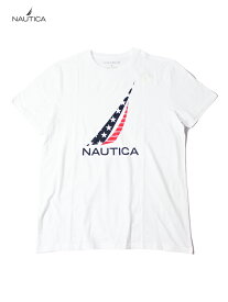 【正規品/インポート】NAUTICA ノーティカ USA FLAG LOGO TEE white ノーティカ 星条旗 ロゴ Tシャツ ホワイト