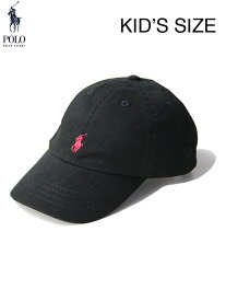 キッズサイズ【USモデル】POLO Ralph Lauren KID'S 6PANEL COTTON CAP 2T-4T 4-7 black ポロ ラルフローレン 6パネルコットンキャップ 帽子 黒 ブラック