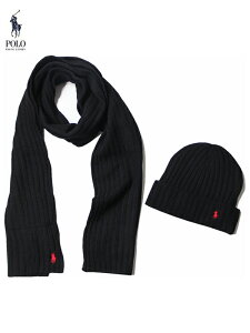 yUSfzPOLO Ralph Lauren KNITCAP SCARF GIFT 2PIECE SET black | t[ }t[ jbgLbv Mtg Zbg ubN