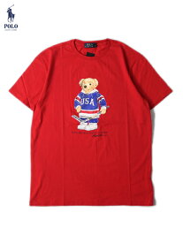 送料無料【インポート】POLO Ralph Lauren HOCKEY BEAR S/S Tee red ポロ ラルフローレン ベアー Tシャツ レッド