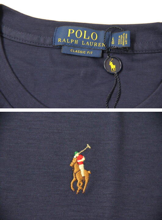 楽天市場 Us買い付け正規品 Polo Ralph Lauren Pony One Point Logo S S Tee Navy ポロ ラルフローレン フルカラーポニー ワンポイント ロゴ 半袖tシャツ ネイビー Game Clothing