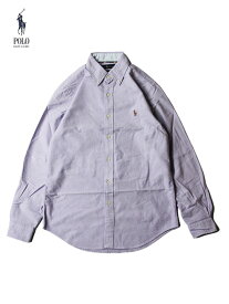 【インポート】POLO Ralph Lauren COLOR PONY ONE POINT LOGO L/S SHIRTS purple ポロ ラルフローレン カラーポニー ワンポイント ロゴ 長袖シャツ パープル