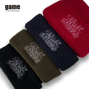 game clothing ORIGINAL �hMOTTY LOGO ACRYLIC WATCH KNIT BEANIE CAP black/navy/khaki/red �Q�[���N���[�W���O �I���W�i�� �A�N���� ���b�`�L���b�v �j�b�g�X �r�[�j�[ �u���b�N �l�C�r�[ �J�[�L ���b�h