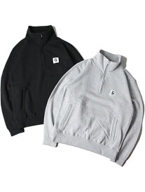 game clothing ORIGINAL HALF ZIP SWEAT gray/black ゲームクロージング ハーフジップ スウェット グレー/ ブラック