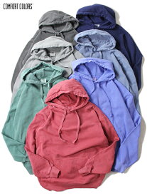 【USモデル】 COMFORT COLORS 9.5oz PULLOVER HOODIE コンフォートカラーズ 9.5オンス プルオーバーパーカー フード プレーン 無地 ガーメントダイ 染め