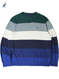 【インポート】NAVTECH by NAUTICA COLOR BLOCK SWEATER limoges ノーティカ ボーダーロゴ セーター グリーン ベージュ ネイビー ブルー