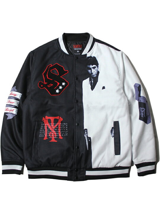 楽天市場】【インポート】SCARFACE VARSITY JACKET black/white import 