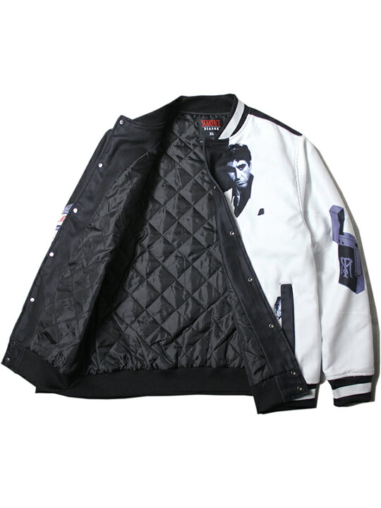 楽天市場】【インポート】SCARFACE VARSITY JACKET black/white import 