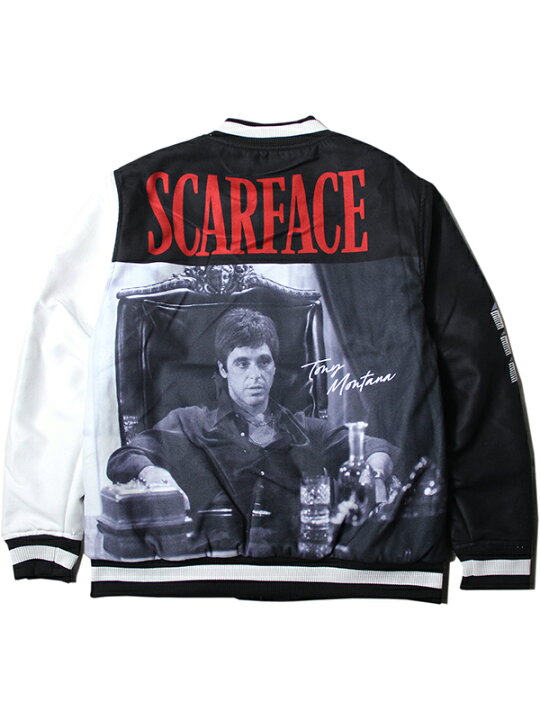 楽天市場】【インポート】SCARFACE VARSITY JACKET black/white import 