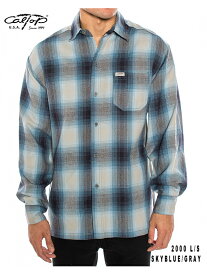 【インポート】Cal Top OMBRE CHECK LONG SLEEVE SHIRT sky blue/gray キャルトップ オンブレ チェック ロングスリーブ シャツ スカイブルー/グレー
