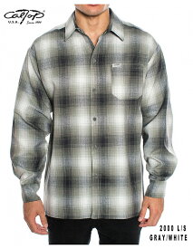 【インポート】Cal Top OMBRE CHECK LONG SLEEVE SHIRT gray/white キャルトップ オンブレ チェック ロングスリーブ シャツ グレー/ホワイト