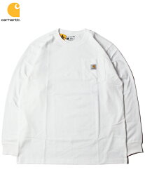【USモデル】Carhartt LOOSE FIT HEAVYWEIGHT LONG SLEEVE POKET T-SHIRTS TEE white カーハート ルーズフィット ヘビーウェイト ロングスリーブ ポケット Tシャツ ホワイト K126