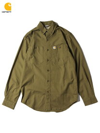 【USモデル】 Carhartt Rugged Flex Rigby Long Sleeve Work Shirt Regular Military Olive カーハート ラギッドフレックス ロングスリーブ ワーク シャツ ミリタリー オリーブ