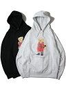 BUSH CLAN MJ BEAR HOODIE ash gray / black ブッシュクラン ファンクベアー プルオーバーフーディー アッシュグレー ブラック