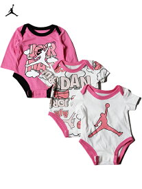 【インポート】JORDAN NIKE AIR BABY INFANT BODYSUITS 3-PIECE SET pinksicle ジョーダンジャンプマン ベビー インファント 3点セット