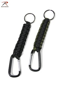 メール便対応【インポート】ROTHCO Paracord Keychain with Carabiner black / olive drab・black ロスコ パラコード カラビナ ストラップ キーホルダー ブラック オリーブドラブ ブラック