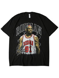 【インポート】DENNIS RODMAN SIGNATURE TEE black デニス ロッドマン フォト Tシャツ ブラック Threads on demand