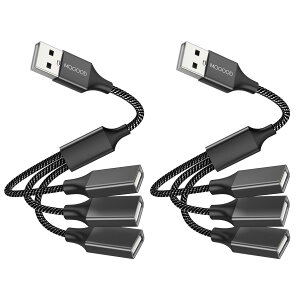 MOGOOD 3-in-1 USB�X�v���b�^Y�P�[�u�� USB�d�������1�I�X3���XUSB 2.0�A�_�v�^1-3 USB����� USB�g���P�[�u��USB�}���`�|�[�g�[�d/�f�[�^�]��/�m�[�g�p�\�R��/Mac(2�p�b�N)