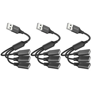 MOGOOD 3-in-1 USBXvb^YP[u USBd1IX3XUSB 2.0A_v^1-3 USB USBgP[uUSB}`|[g[d/f[^]/m[gp\R/Mac(3pbN)