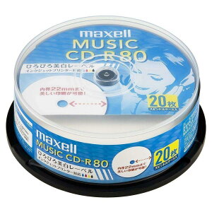 �}�N�Z��(maxell) ���y�p CD-R 80�� �C���N�W�F�b�g�v�����^�Ή��z���C�g(���C�h���) 20�� �X�s���h���P�[�X�� CDRA80WP.20SP