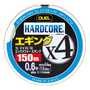 DUEL(�f���G��) HARDCORE(�n�[�h�R�A) PE���C�� 0.6�� HARDCORE X4 �G�M���O 150m 0.6�� 10m×3�F�}�[�L���O�V�X�e�� �G�M���O H3284