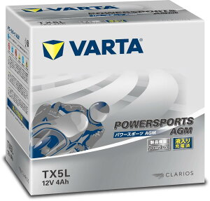 �o���^ VARTA Powersports AGM TX5L �o�C�N�p�o�b�e���[ ���^/�t����[�d��/YTX5L-BS�݊�