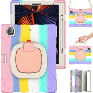 PboyiqiS for iPad Air 13 2025(M3)/2024(M2) �P�[�X,Pro 12.9�C���`�P�[�X��6/5/4/3���� �J�o�[ �ϏՌ� ��� 360�x��]�X�^���h �n���h���t�� ���F ���킢�� �A�C�p�b�h �P�[�X �y���V�����[ ������t�� ���|