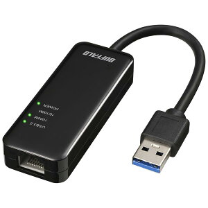 �o�b�t�@���[ �L��LAN�A�_�v�^�[ Giga Type-A USB3.2(Gen1)�Ή� ���{ �y macOS/Nintendo Switch ����m�F�ς� �z �u���b�N LUA5-U3-AGTE-NBK