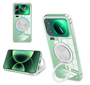 Xiaomi 17 Pro �P�[�X �N���A �V���R�� MagSafe�Ή� �����O�t�� 360°��]�X�^���h �c�����Ή� �A�W���X�^�u���X�^���h �}�b�g�d�グ �ϏՌ� �X�}�z �P�[�X �O�[�O�� �s�N�Z���J�o�[ �Ռ��z���|�P�b